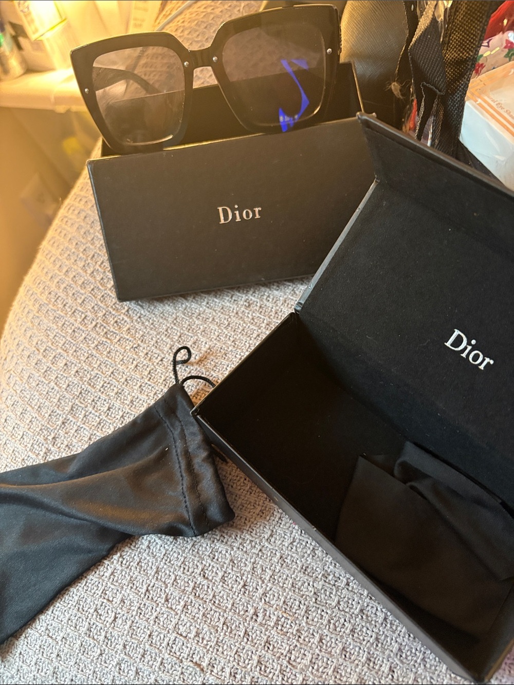 Dior Black Square Oversized Sunglasses